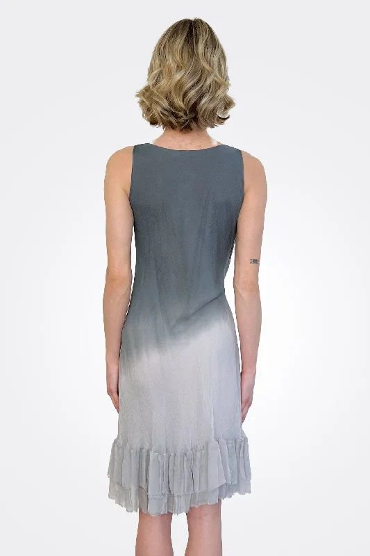 Synched Side Dress - Dark Grey / Light Grey