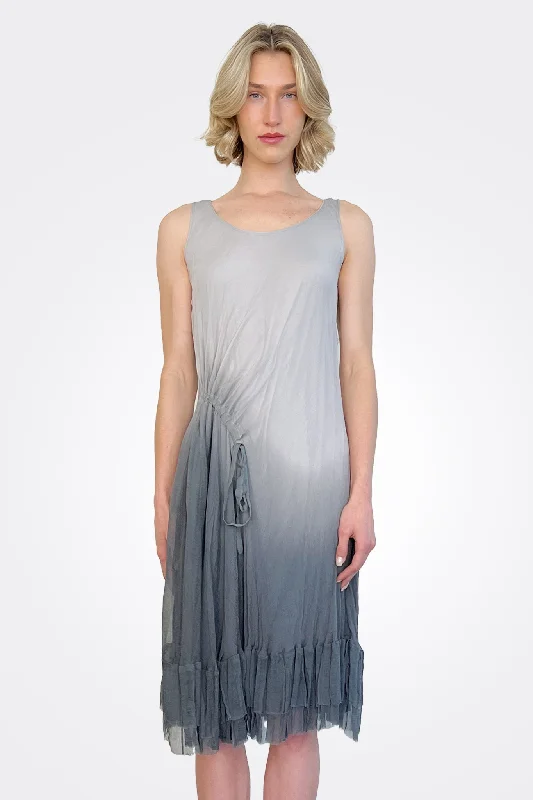 Synched Side Dress - Light Grey / Dark Grey