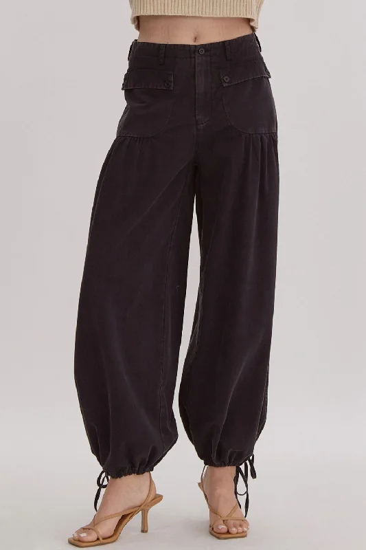 Serendipity Washed Black Denim Balloon Pants