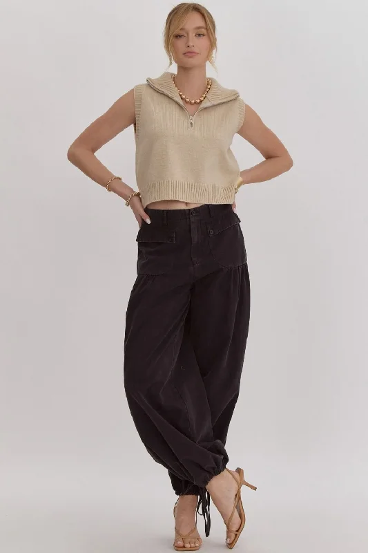 Serendipity Washed Black Denim Balloon Pants