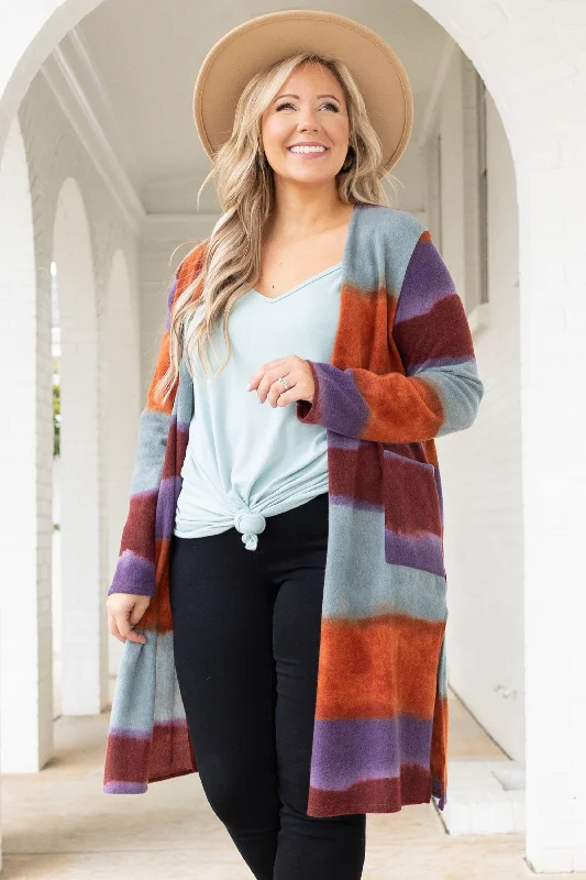 Watercolor Cardigan, Rust