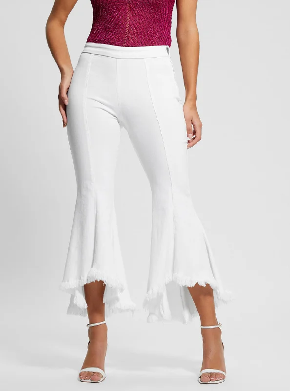 White Mid-Rise Flared Leg Sofi 1981 Pants