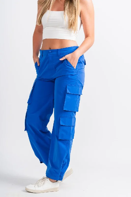 Wide leg cargo pants azure