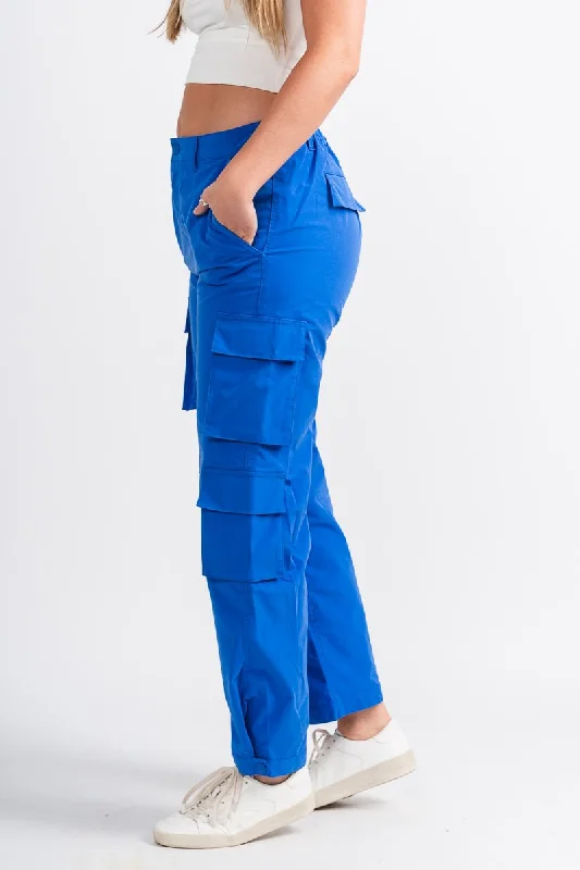 Wide leg cargo pants azure