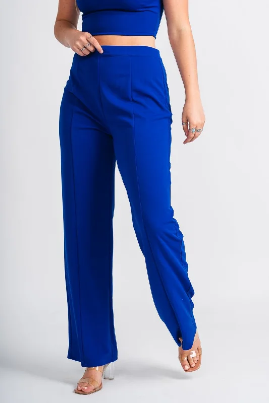 Wide leg pants royal blue