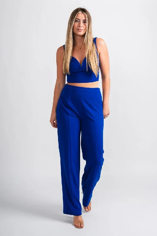 Wide leg pants royal blue