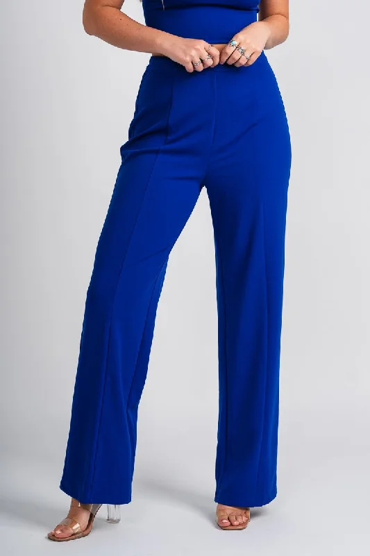 Wide leg pants royal blue