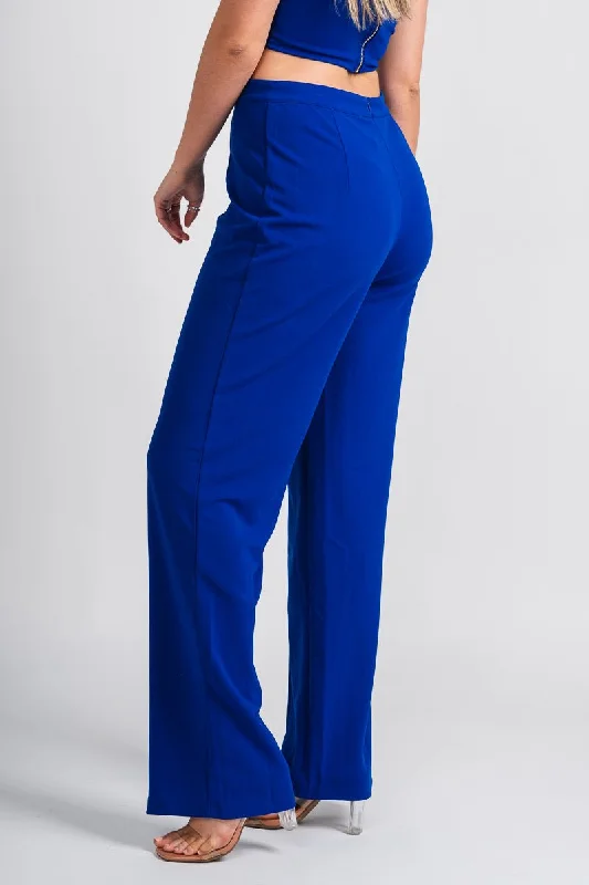 Wide leg pants royal blue