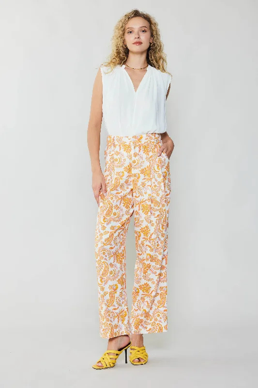 Paisley Printed Wide Pants