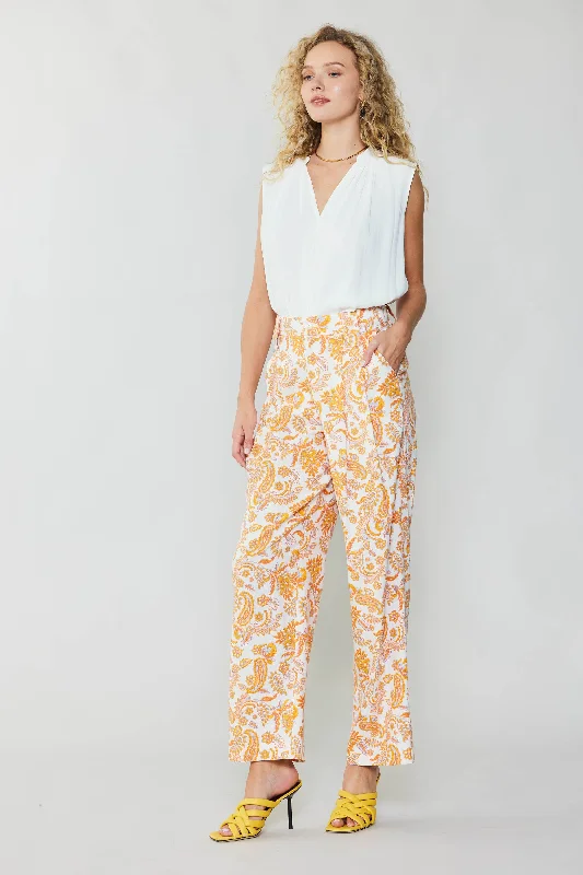 Paisley Printed Wide Pants