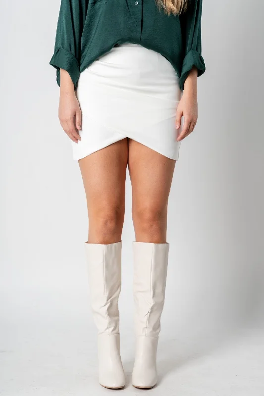 Wrap mini skirt white