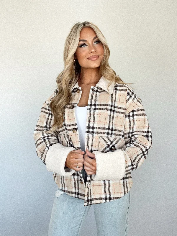 Plaid Cheer Sherpa Jacket