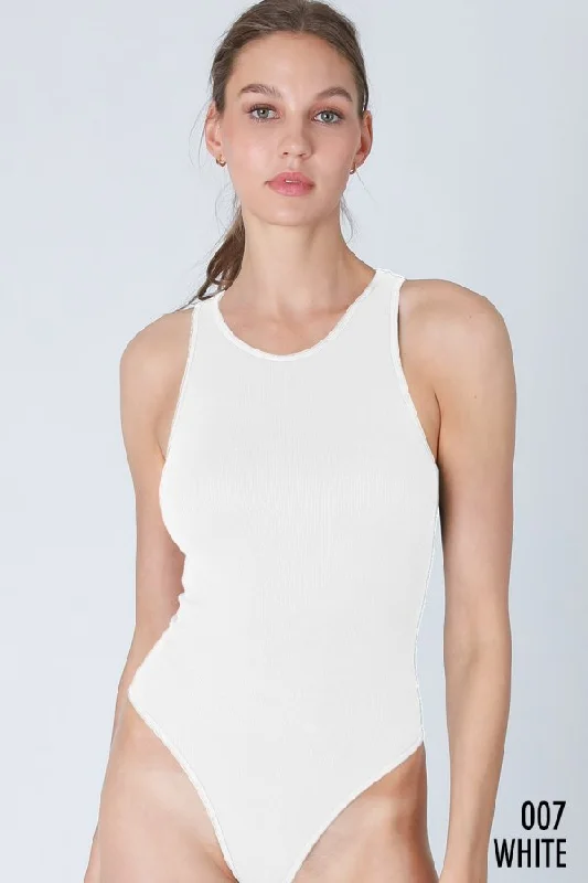 Ribbed High Neck Bodysuit