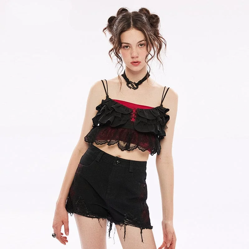 Women's Grunge Multilayer Lace Bustier