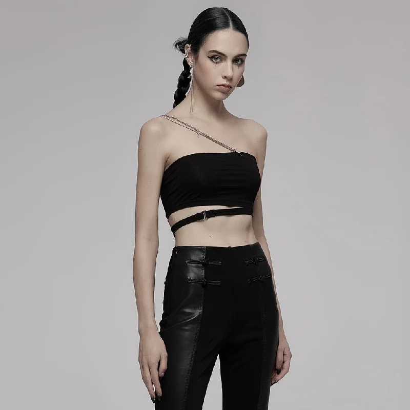 Women's Punk Metal Chain Tube Top