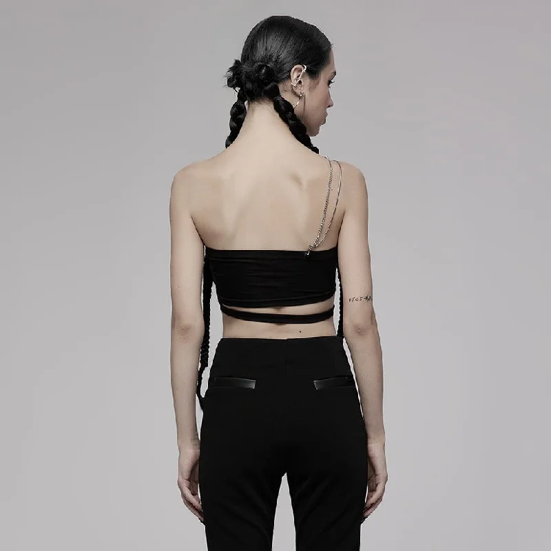 Women's Punk Metal Chain Tube Top