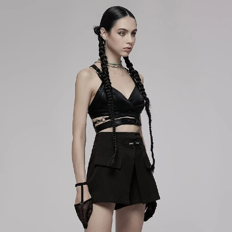 Women's Punk Straps Faux Leather Bustier